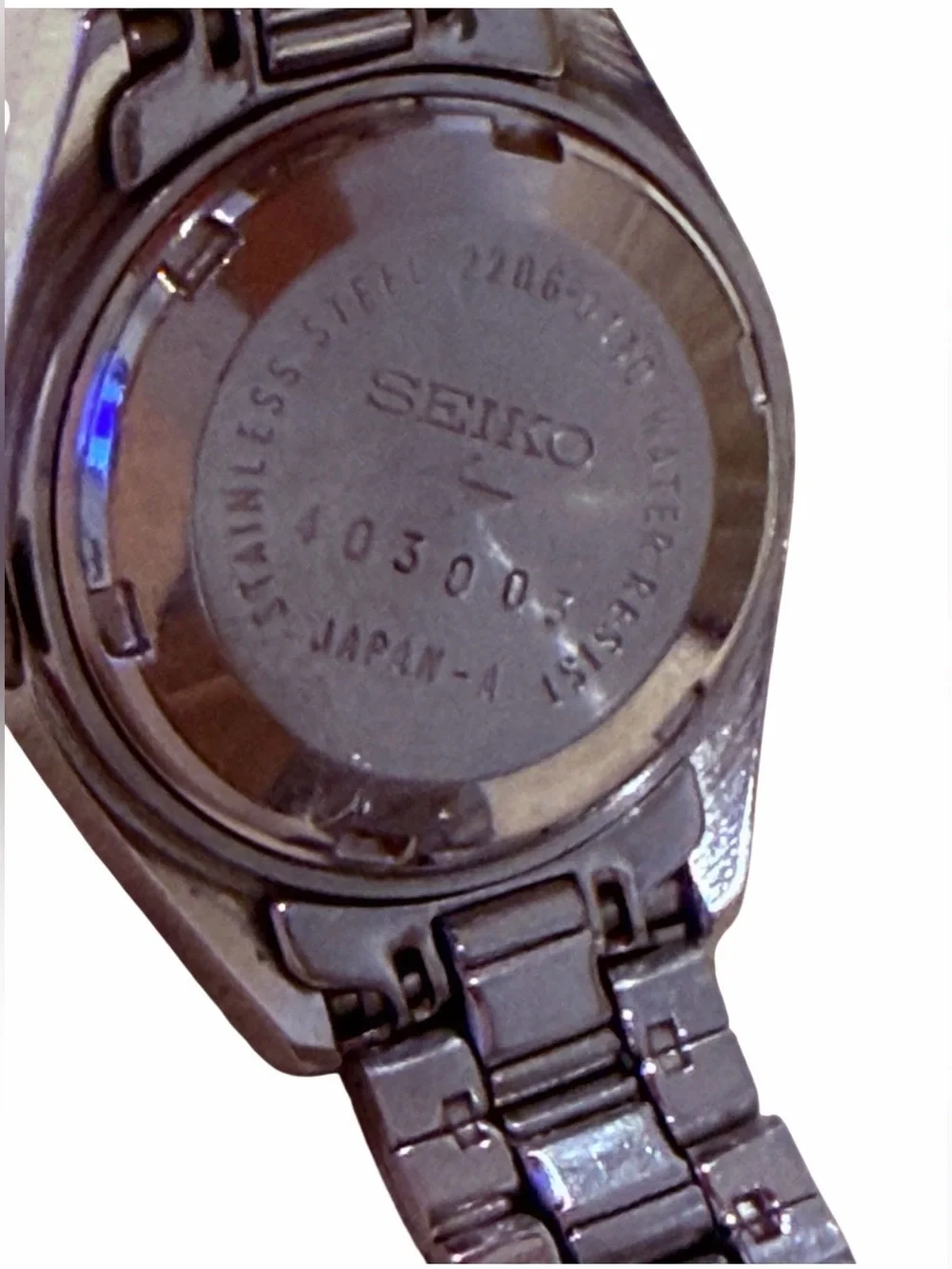 Vintage Seiko Hi-Beat Automatic 2206-0110 Silver-Tone Watch